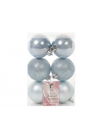 Набір ялинкових кульок No Brand BDI-147-279 6 шт Блакитний (2000990843258)