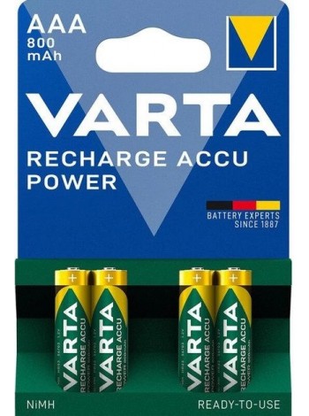 Аккумулятор Varta Recharge Accu AAA/HR03 Ni-MH 800 mAh BL 4шт