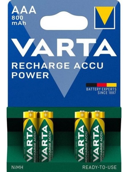 Аккумулятор Varta Recharge Accu AAA/HR03 Ni-MH 800 mAh BL 4шт
