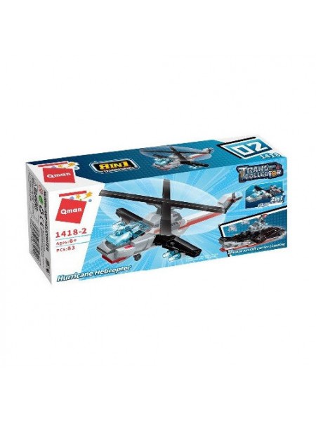 Дитячий конструктор "Воєний транспорт" Qman 1418Q-1-8 Вертоліт