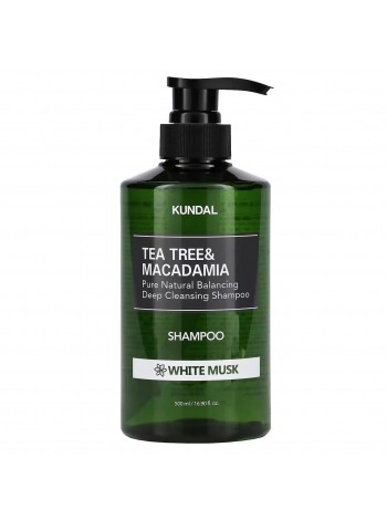 Шампунь із чайним деревом для жирної шкіри голови Tea Tree&Macadamia Deep Cleansing Shampoo White Musk Kundal
