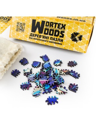Дерев'яні пазли Wortex Woods Космічний Пейзаж 30х30 см 188 елементи амеби PZL20006