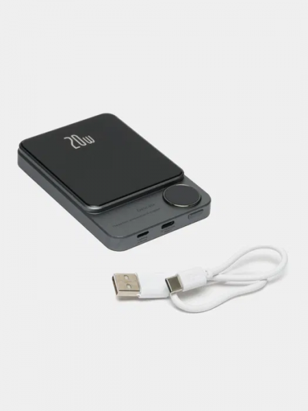 УМБ магнітна Mag Save з бездротовою зарядкою 10000 mAh 20 Вт для iPhone Сірий (Q920WPlus) Power