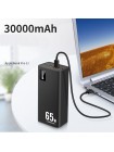 УМБ 30000mAh 65 Вт 0,6 кг для ноутбука швидке заряджання Quick Charge M16 Чорний (PD65W) PD