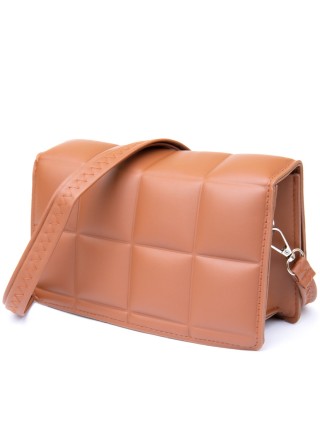 Горизонтальна м'яка сумка зі шкірозамінника Vintage sale_14909 Коричнева