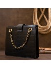 Сумка зі шкірозамінника з тисненням Vintage sale_14943 Чорна