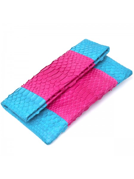 Яскравий жіночий клатч Snake Leather sale_14993 Рожевий