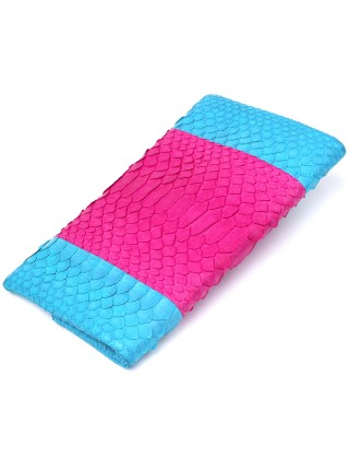 Яскравий жіночий клатч Snake Leather sale_14993 Рожевий