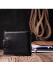 Горизонтальний невеликий гаманець для чоловіків із натуральної шкіри Vintage sale_15063 Чорний