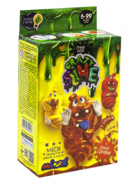 Набір для дослідів Crazy Slime - Лізун своїми руками жовтогарячий Dankotoys (SLM-02-03U)