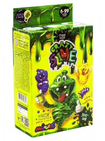 Набір Dankotoys для дослідів Crazy Slime - Лізун своїми руками зелений (SLM-02-01U)