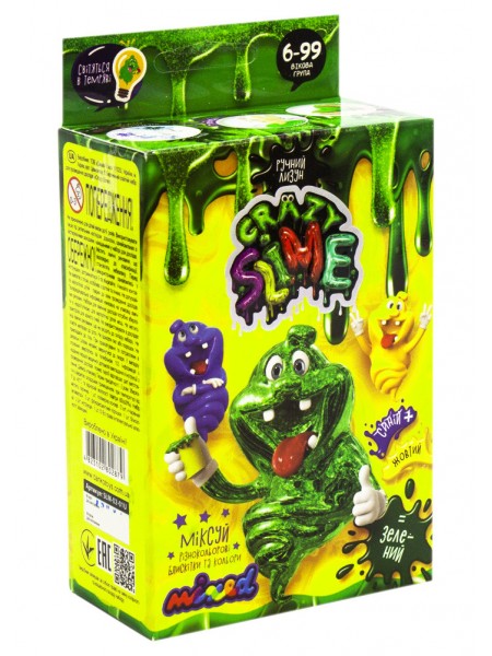 Набір Dankotoys для дослідів Crazy Slime - Лізун своїми руками зелений (SLM-02-01U)
