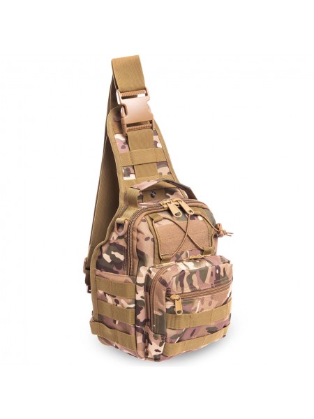 Рюкзак тактичний патрульний однолямковий SILVER KNIGHT TY-098 7 л Хакі TY-098_Камуфляж Multicam, Camo