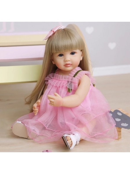 Силіконова колекційна лялька Реборн Reborn Doll Дівчинка Аля 55 см (444)