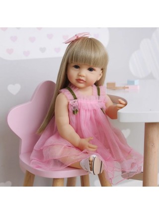Силіконова колекційна лялька Реборн Reborn Doll Дівчинка Аля 55 см (444)