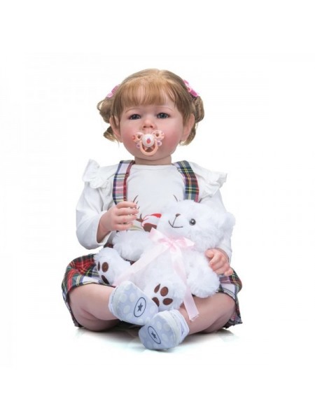 Силіконова колекційна лялька Reborn Doll Дівчинка Поліна Вінілова Лялька Висота 75 см (493)