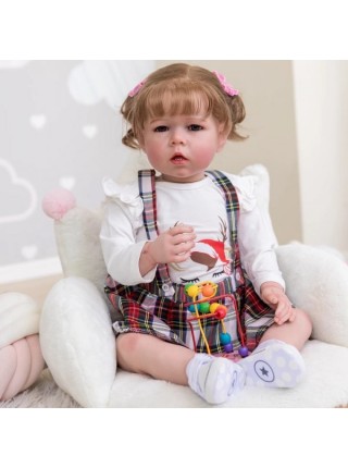 Силіконова колекційна лялька Reborn Doll Дівчинка Поліна Вінілова Лялька Висота 75 см (493)