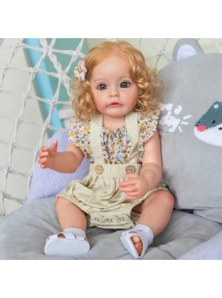 Силіконова колекційна лялька Reborn Doll Роксі Вінілова Висота 55 см (622)