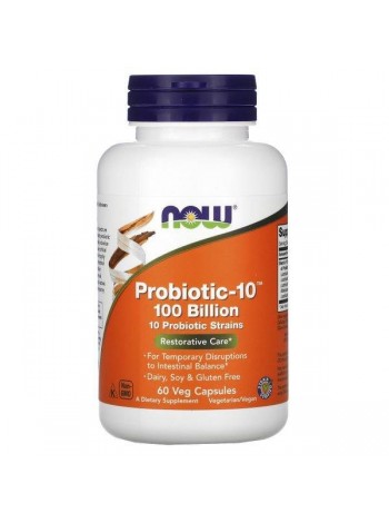 Пробиотик NOW Foods Probiotic-10 100 billion 60 Veg Caps