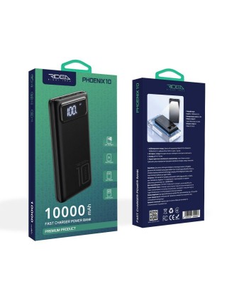 Універсальна мобільна батарея Ridea RP-D10L Phoenix10 10 W LED 10000 mAh 2 USB/Type-C/Micro 2A Black