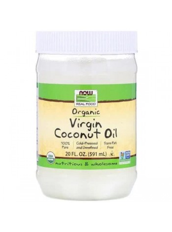 Кокосова олія NOW Foods Organic Virgin Coconut Cooking Oil 591 ml 40 servings