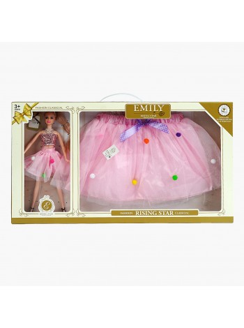 Лялька зі спідницею в наборі Emily 30 см Рожевий (152486)