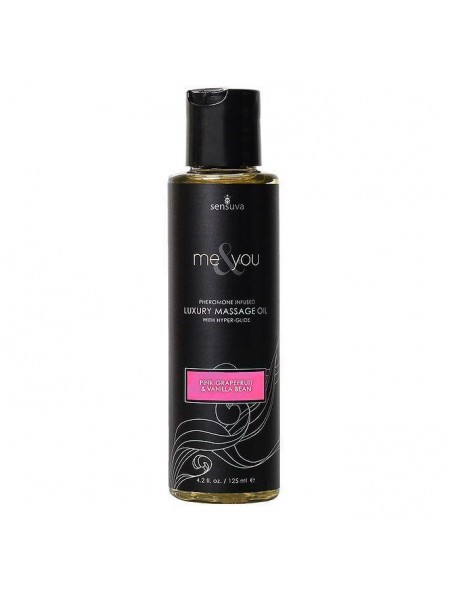 Масажна олія Sensuva Me&You Pink Grapefruit & Vanilla Bean 125 мл із феромонами