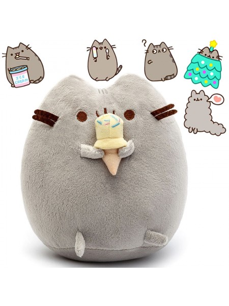 Комплект 2Life М'яка іграшка Pusheen cat 12х15 см і Набір 5 шт. багаторазових наклейок v-12320