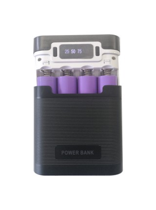Корпус Power Bank під акумулятори Power 4x18650 max 10000 mA Чорний (M08C225W)