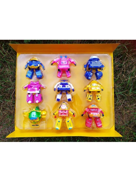 Набір фігурок Робокар Полі інерційні Robocar Poli 9 шт Shantou