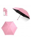 Парасолька складана SUNROZ Pill Box Umbrella універсальна кишенькова міні парасолька у футлярі капсула Рожева (SUN1295)
