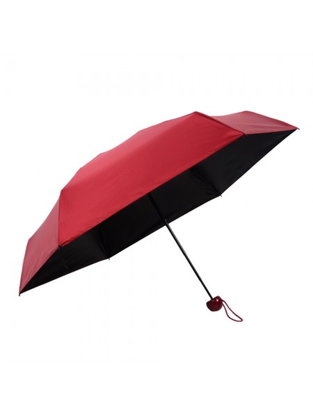 Парасолька складана SUNROZ Pill Box Umbrella універсальна кишенькова міні парасолька у футлярі капсула Червона (SUN1296)