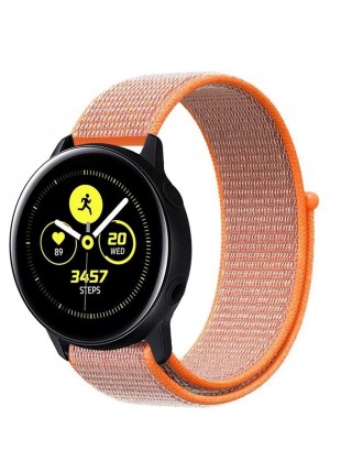 Ремінець BeWatch нейлоновий липучка для Samsung Galaxy Watch Active Жовтогарячий (1011307)