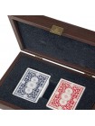 Набір покерних карт "Manopoulos" з пластиковим покриттям, у дерев'яному футлярі 24х17 см, 1 кг (CXL20)