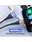 Магнітний кабель Micro USB Ugreen для заряджання та передавання даних 1 м Чорний (60207+60209)