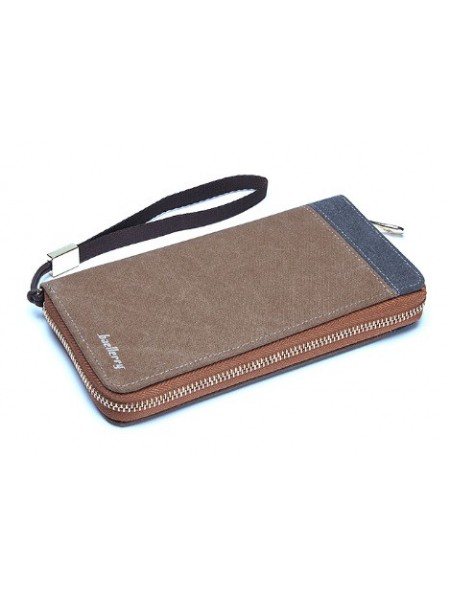 Чоловічий гаманець BAELLERRY Vintage Zipper портмоне на блискавці з ремінцем Кавовий (SUN1583)