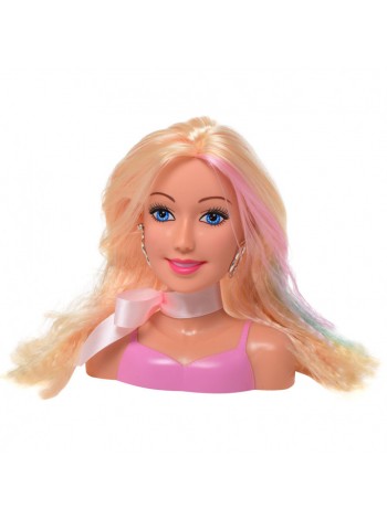 Лялька-манекен Defa 8401 голова для зачісок і макіяжу Рожева скринька