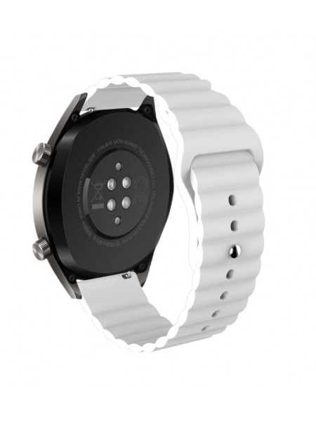Ремінець силіконовий 22 мм для Xiaomi Amazfit Pace  ⁇  Stratos  ⁇  GTR 47 mm LineS BeWatch Білий