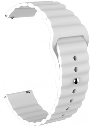 Ремінець силіконовий 22 мм для Xiaomi Amazfit Pace  ⁇  Stratos  ⁇  GTR 47 mm LineS BeWatch Білий
