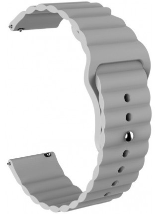 Ремінець силіконовий 22 мм для Samsung Gear S3  ⁇  Galaxy Watch 46  ⁇  Galaxy Watch 3 45 mm LineS BeWatch Сірий