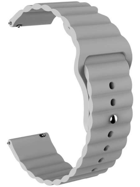 Ремінець силіконовий 22 мм для Xiaomi Amazfit Pace  ⁇  Stratos  ⁇  GTR 47 mm LineS BeWatch Сірий