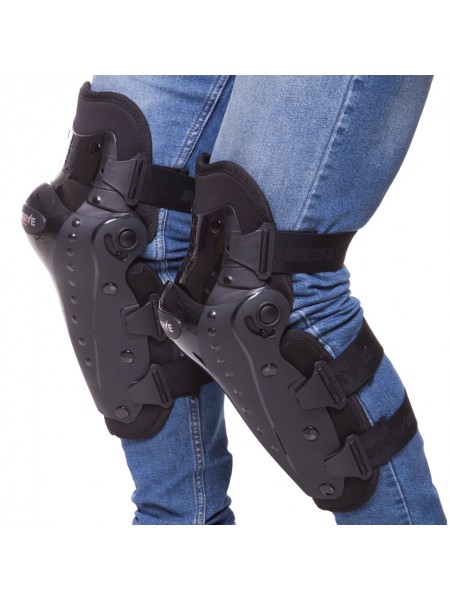 Мотозахист (коліно, гомілка) 2 шт NERVE MS-0736 (пластик, PL, чорний) (PT1634)