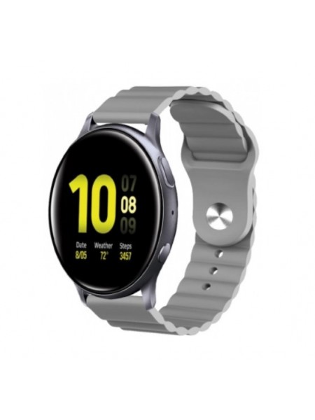Ремінець BeWatch для Samsung Galaxy Watch 42  ⁇  3 41 mm  ⁇  Active Active 2 силіконовий 20 мм Wave Сірий