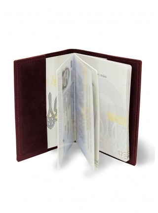 Шкіряна обкладинка для паспорта BermuD B 01-18Br-01-2 Бордовий