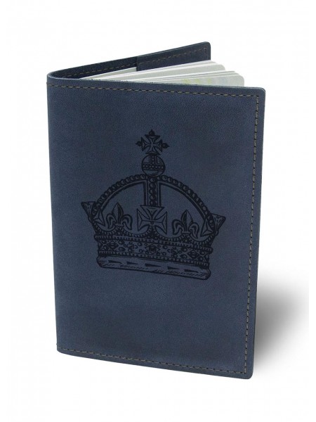 Шкіряна обкладинка для паспорта BermuD B 01-18S-01-12 Синій