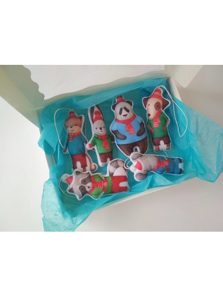 Набір іграшок із фетру "Звірятка в шарфах" Pugovichok (SUN2419)