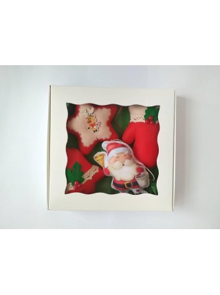 Набір іграшок із фетру "Санта Клаус, Дзвіночок, Рукавичка та Зірка" Pugovichok (SUN2421)