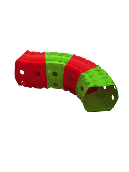 Ігровий тунель Doloni Toys Тунель 4 секції 01471 Зелений з червоним