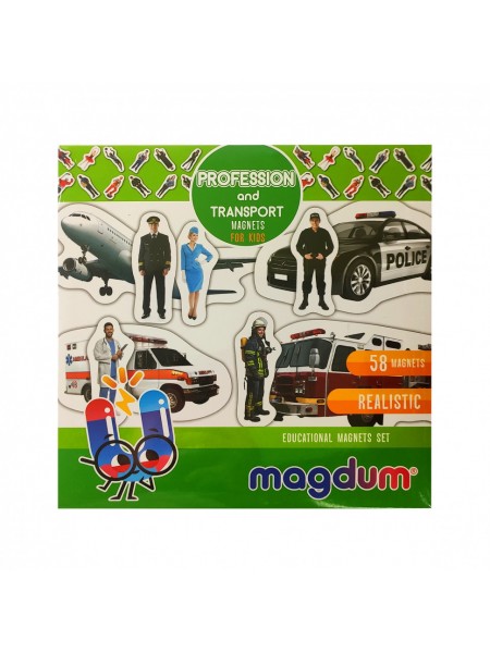Дитячий набір магнітів Magdum Професії та транспорт ML4031-31 EN