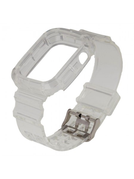 Ремінець для Apple Watch Band Color Transparent + Protect Case 38 / 40 mm White